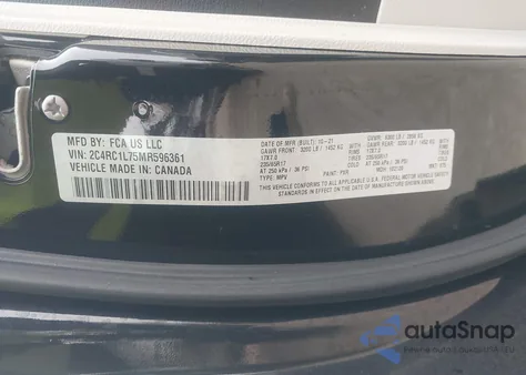 2021 Chrysler Pacifica Hybrid Touring L from USA, damaged, VIN 2C4RC1L75MR596361